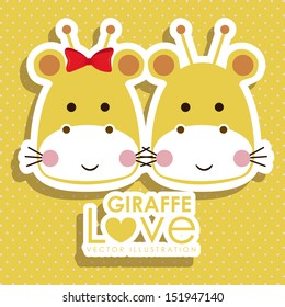 giraffe design over dotted background vector illustration 