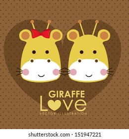 giraffe design over dotted background vector illustration 