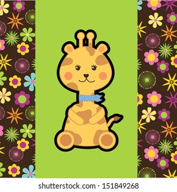 giraffe design over green background vector illustration 