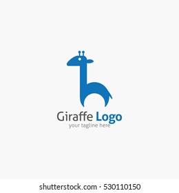 Giraffe Design Template. Wild animal vector illustration