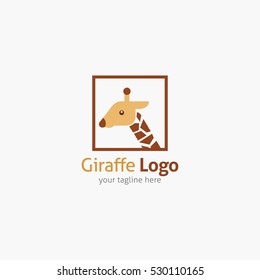 Giraffe Design Template. Wild animal vector illustration