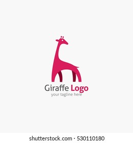 Giraffe Design Template. Wild animal vector illustration