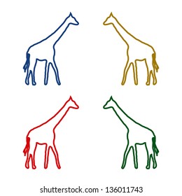 Giraffe in different colors