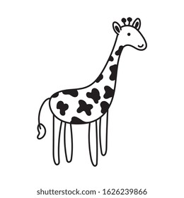 Giraffe doodle hand drawn vector 