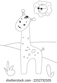 Giraffe-Dot-Zeichnung. Punktzeichnungen