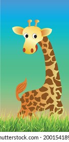 Giraffe drawn to the cartoon-like style