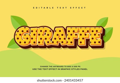 Giraffe editable text effect template