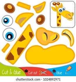 Giraffe. Education paper game for preshool children. Vector illustration.