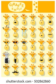 Giraffe emoji icons , vector , illustration