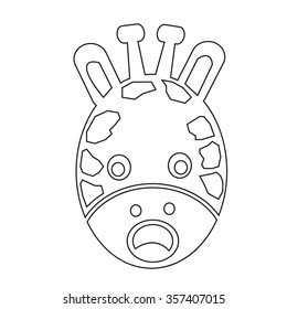 Giraffe Face emotion Icon Illustration sign design