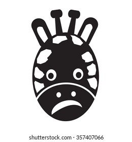 Giraffe Face emotion Icon Illustration sign design