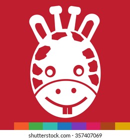 Giraffe Face emotion Icon Illustration sign design