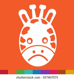 Giraffe Face emotion Icon Illustration sign design