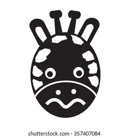Giraffe Face emotion Icon Illustration sign design