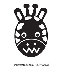 Giraffe Face emotion Icon Illustration sign design