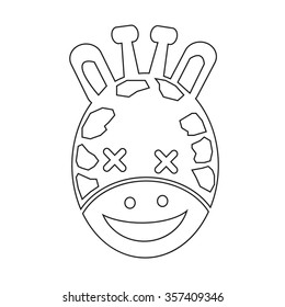 Giraffe Face emotion Icon Illustration sign design