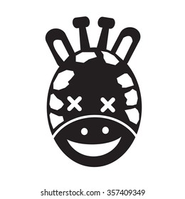 Giraffe Face emotion Icon Illustration sign design