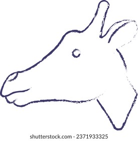 Giraffe face hand drawn vector illustration
