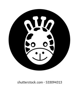 Giraffe Face Icon illustration design