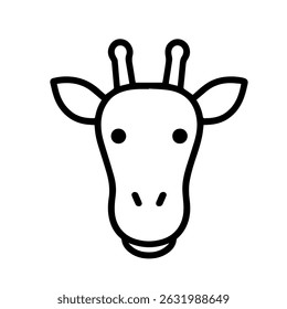 giraffe face icon on white background vector
Vector line icon animals