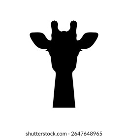 Giraffe face silhouette icon vector flat design.