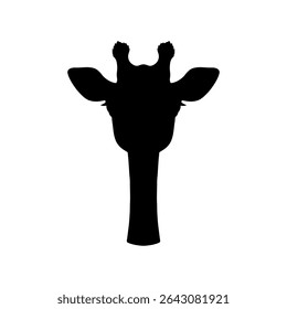 Giraffe face silhouette vector flat illustration design.