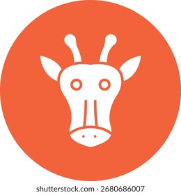 Girafa face ícone de vetor único ilustração