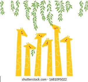 Giraffe Family. For the baby room, playground, nursery room, bedroom. Graphic design lifestyle, vector for cutting, wall decals, interior, vector, design, sticker, decals, decorative