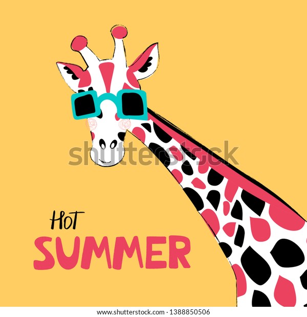 Giraffe Handgezeichnete Zeichen Der Vektorillustration Cute Stock Vektorgrafik Lizenzfrei