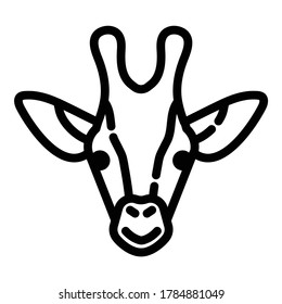 Giraffe Flat Icon Isolated On White Background