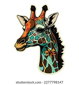 Giraffe Flat Icon Isolated On White Background