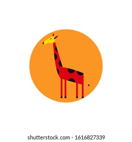 Giraffe flat icon. Giraffe icon vector.