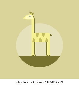 Giraffe flat illustration vector,Giraffe icon,Vector Eps 10.