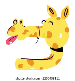 Giraffe flat sticker is designed for premium use 