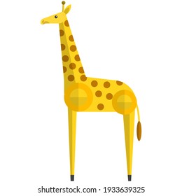 Giraffe flat vector. African cute animal with long neck illustration. Safari mammal zoo character isolated on white background