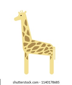 Giraffe. Flat vector illustration. Isolated on white background