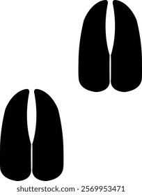 giraffe footprint, Giraffe hooves, giraffe paw print black silhouette.