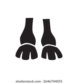 Giraffe footprint silhouet vector platte illustratie ontwerp.