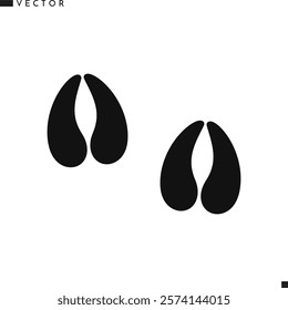 Giraffe footprint vector. Animal footprint icon