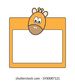 giraffe frame vector place a photo for kids