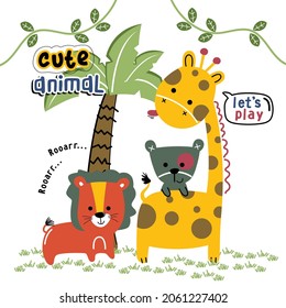 giraffe and friends funny animal cartoon