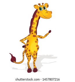 Giraffe. Giraffe in full growth on a white background. Shows. Vector graphics.