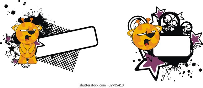 giraffe funny cartoon copyspace in vector format