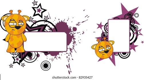giraffe funny cartoon copyspace in vector format