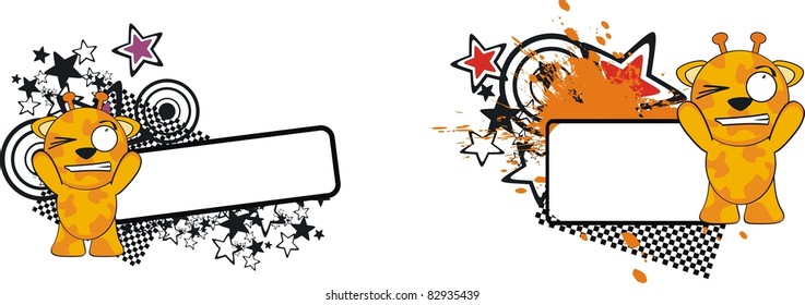 giraffe funny cartoon copyspace in vector format
