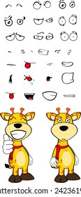giraffe funny cartoon expressions set pack in vector format very easy to edit
