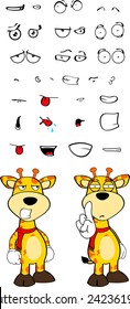 giraffe funny cartoon expressions set pack in vector format very easy to edit