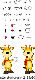 giraffe funny cartoon expressions set pack in vector format very easy to edit