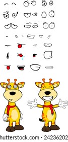 giraffe funny cartoon expressions set pack in vector format very easy to edit