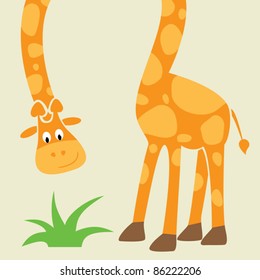 Giraffe - funny cartoon greeting card